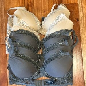 Natori Feathers bras, lot of 5 Gray and Cream